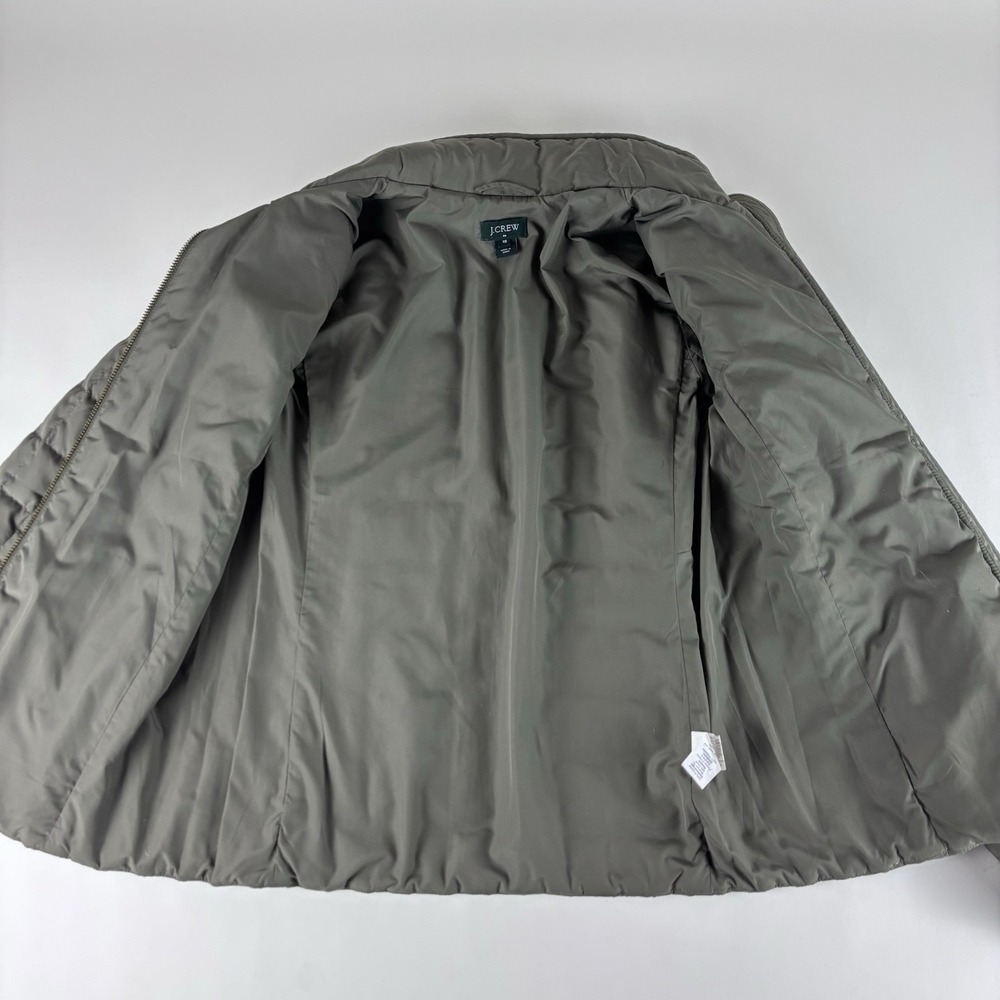 J. Crew Women's Olive Green Quilted‎ Down Filled Jacket Womens XS - Picture 8 of 13
